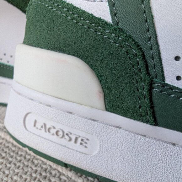 Lacoste Green and White T-clip Sneaker, Size 7.5 - Picture 12 of 14